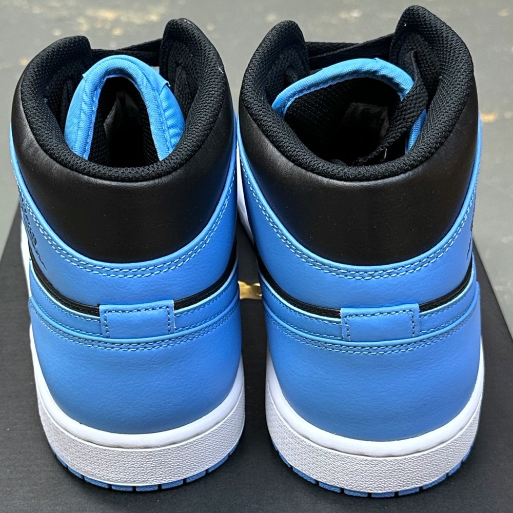Nike Air Jordan 1 Mid University Blue Black DQ8426-401 10.5 Carolina Tarheels - Picture 6 of 11